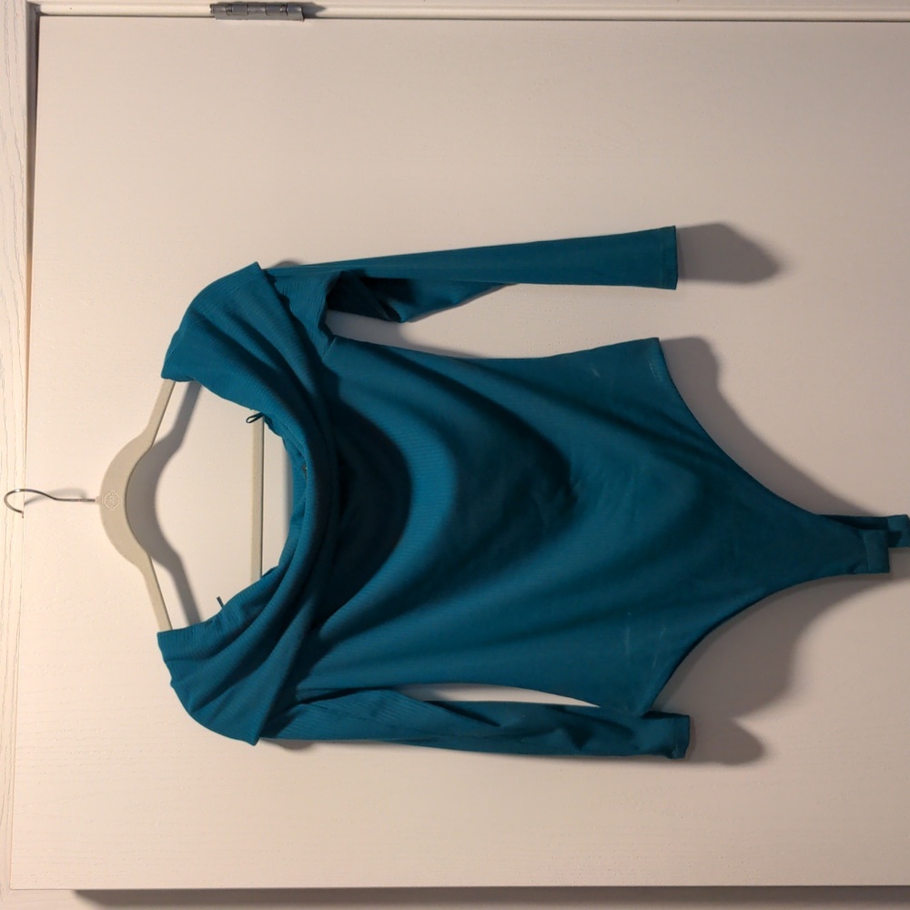 Off the shoulder body suit medium in dark green